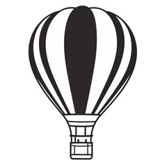 Obraz premium Black and White Striped Hot Air Balloon Illustration
