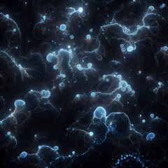 Bioluminescent organic texture glowing patterns dark background seamless high resolution

