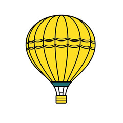 Naklejka premium Yellow Hot Air Balloon Illustration