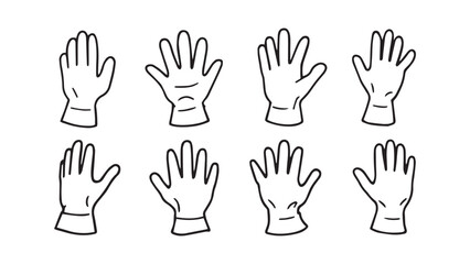 Cleaning gloves line art