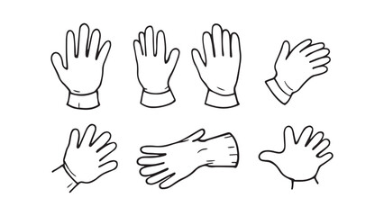 Obraz premium Cleaning gloves line art