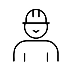 site worker line art icon vector illustration