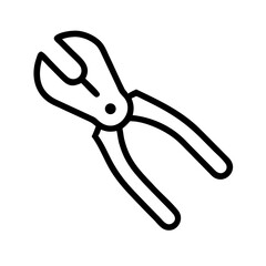 pliers line art icon vector illustration