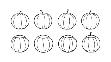 Coconut set line art