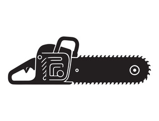 CHAINSAW SILHOUETTE WHITE BACKGROUND