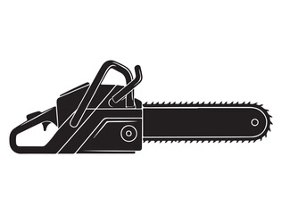 CHAINSAW SILHOUETTE WHITE BACKGROUND