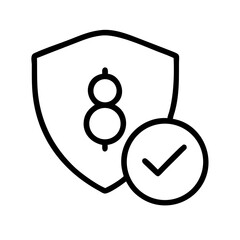 insurance shield line art icon vector illustration