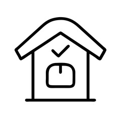 home insurance line art icon vector illustration