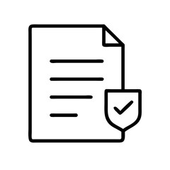 policy document line art icon vector illustration