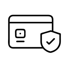 wallet protection line art icon vector illustration