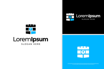 Security shield kingdom logo vector design template