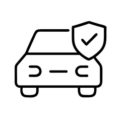car insurance line art icon vector illustration