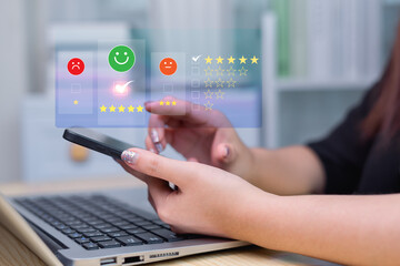 Customer satisfaction survey for products and after-sales service. The concept of customer satisfaction assessment to lead to the improvement of service quality and business reputation ranking.