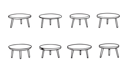Coffee table set line art