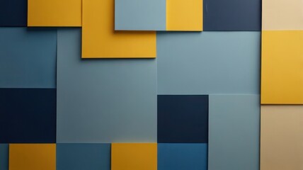 Abstract blue and yellow color paper geometric