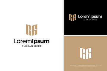Elegant letter R and G luxury logo design template