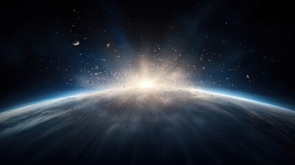 Fototapeta premium A view of the earth from space with stars and planets in the background