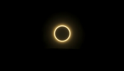 Ring Of Fire Solar Eclipse In Dark Night Sky