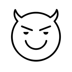 devil emoji line art icon vector illustration
