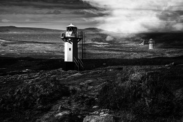 Leuchtturm in Schottland in Blackandwhite
