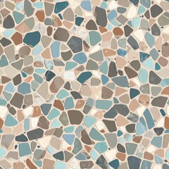 Handcrafted mosaic tile texture irregular ceramic fragments earthy vintage seamless high resolution