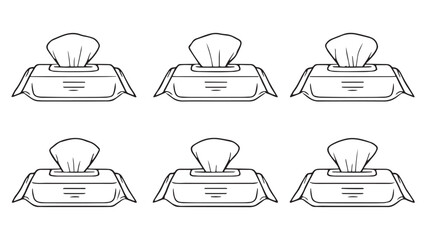 Disinfectant wipes line art
