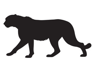 CHEETAH SILHOUETTE WHITE BACKGROUND