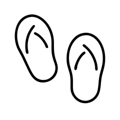 sandals line art icon vector illustration