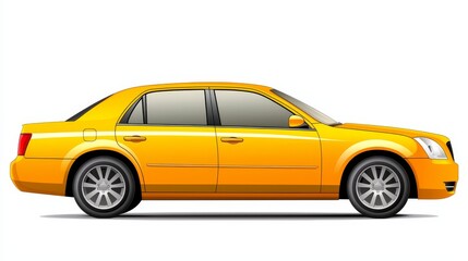 Sleek yellow car isolated on white modern automotive photography masterpiece