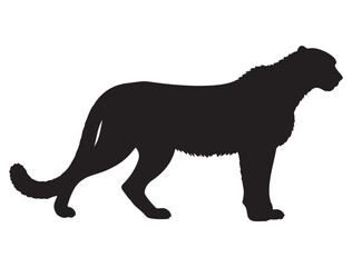 CHEETAH SILHOUETTE WHITE BACKGROUND