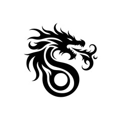 Silhouette of a dragon breathing fire