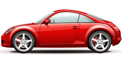 Fototapeta premium Dynamic red sports car captivating image on clean white backdrop sleek