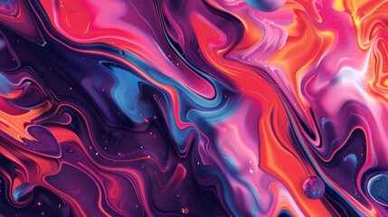 Vibrant Abstract Swirls in Cosmic Colors - Mesmerizing Digital Art Background.