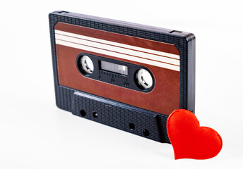 Obraz premium Old Audio Cassette with a Heart