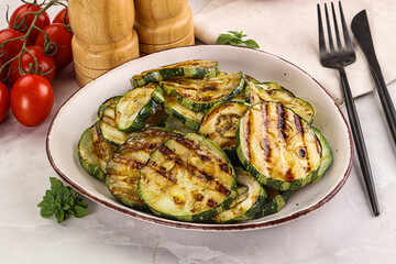 Vegan cuisine Grilled zucchini slices
