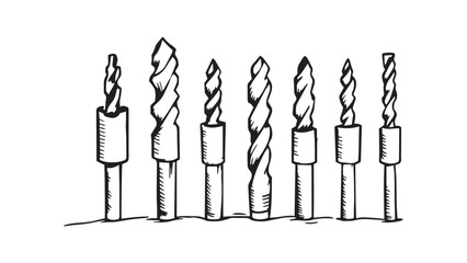 Drill set line art 