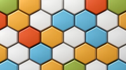 Colorful hexagon pattern vibrant spectrum of geometric design