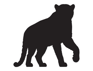 CHEETAH SILHOUETTE WHITE BACKGROUND