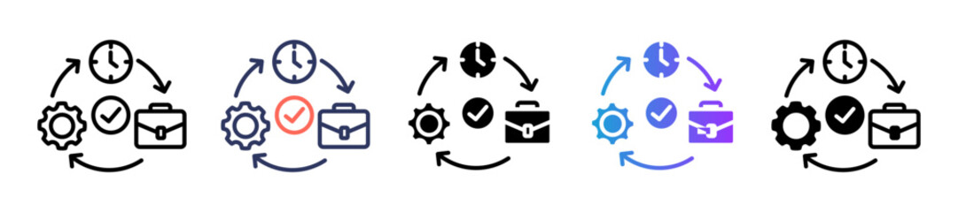 Workflow Efficiency multiple icon