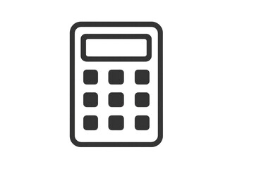 Simple calculator icon with a display and buttons.