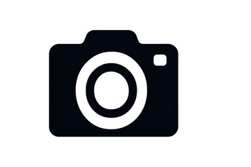 A simple, bold camera icon with a lens and shutter button depicted in a minimalist style.