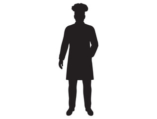 CHEF SILHOUETTE WHITE BACKGROUND