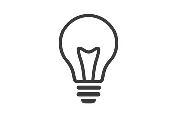 Simple outline of a light bulb with a minimalist design.