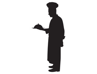 CHEF SILHOUETTE WHITE BACKGROUND