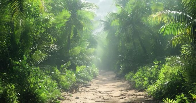 Jungle path tranquil scenery