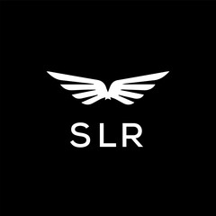SLR letter logo design on Black background.