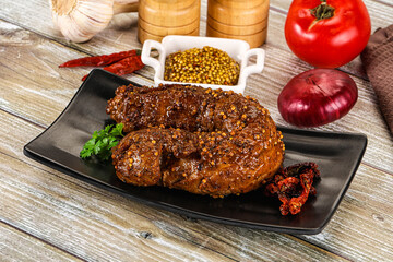 Baked pork tenderloin with mustard