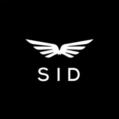 SID letter logo design on Black background.