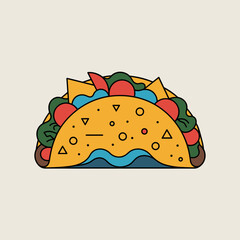Geometric Abstract Taco Illustration