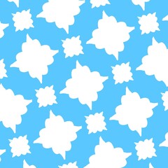 Flower pattern on the blue floor 